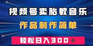 视频号卖胎教音乐，作品制作简单，一单49，轻松日入300＋