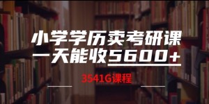 小学学历卖考研课程，一天收5600(附3541G考研合集)