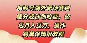 视频号海外靶场赛道赚分成计划收益，轻松月入过万，操作简单保姆级教程