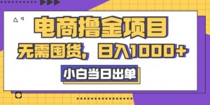 电商撸金项目，无需囤货，日入几张，小白当日出单，人性玩法，复购不断