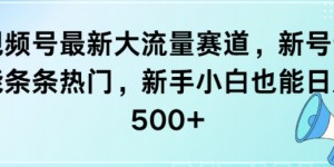 视频号最新大流量赛道，新号也能条条热门，新手小白也能日入5张