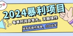 2024暴利项目，闲鱼无货源，每单利润非常大，无脑操作，小白必学