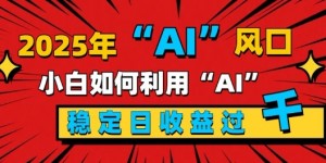 2025“ AI ”风口，新手小白如何利用ai，每日收益稳定过k