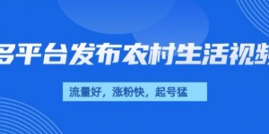 治愈系农村生活视频，多平台发布，流量好，起号快