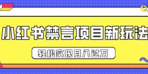 小红书禁言项目新玩法，推广新思路大大提升出单率，轻松实现月入过W