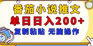 【揭秘】番茄小说推文，复制粘贴，单日日入200+，无脑操作(附详细教程)