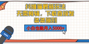 抖推猫最新玩法，小白也能月入5000+，小说推文无需剪辑，直接代发，2分钟直接搞定