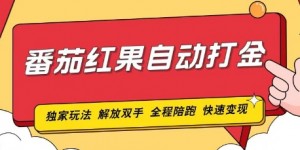 番茄红果独家玩法，单机50-100，可矩阵放大操作轻松，小白轻松上手!