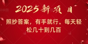 照抄答案，有手就行，每天几十到几百不等