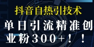 抖音自热引流，单日引流精准创业粉300+