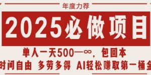 2025必做项目，时间自由，多劳多得，日入多张无上限