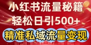 小红书流量秘籍：轻松日引500+精准私域流量变现