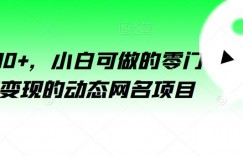 日入200+，小白可做的零门槛无脑变现的动态网名项目