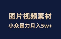 小众暴力，零成本，靠卖图片视频素材月入5W+