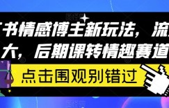 小红书情感博主新玩法，流量巨大，后期课转情趣赛道