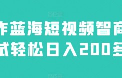 王炸蓝海短视频智商测试轻松日入200多