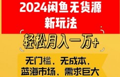 2024闲鱼无货源新玩法，蓝海市场轻松月入1W+