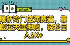 最新冷门蓝海赛道，靠搬运天涯神贴，轻松日入2K+