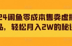 2024闲鱼零成本售卖虚拟产品，轻松月入2W的秘诀