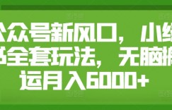 公众号新风口，小绿书全套玩法，无脑搬运月入6000+