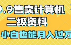 19.9售卖计算机二级资料，发发图片，小白也能月入过万!