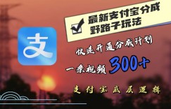 最近很火的支付宝分成野路子玩法，快速开通分成撸收益，一条视频3张，干货分享