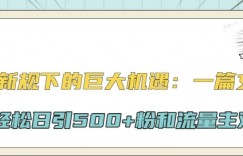 公众号新规下的巨大机遇：一篇文章引爆流量，轻松日引500+粉和流量主双方收益