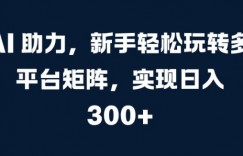 AI 助力，新手轻松玩转多平台矩阵，实现日入 300+