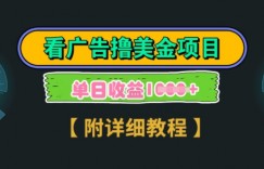 海外看广告撸美金项目，一次3分钟到账2.5美元，注册拉新都有收益，多号操作，日入多张