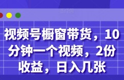 视频号橱窗带货，10分钟一个视频，2份收益，日入几张