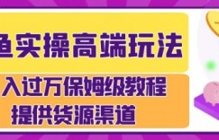 闲鱼无货源电商，操作简单，月入过W