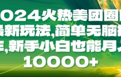 2024火热美团圈圈最新玩法，简单无脑操作，新手小白也能月入1w