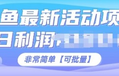 闲鱼最新活动项目，日利润多张，非常简单，可以批量操作