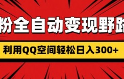 男粉全自动变现野路子，利用QQ空间轻松日入3张