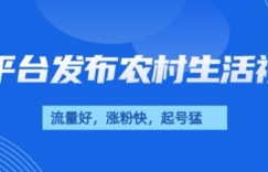 治愈系农村生活视频，多平台发布，流量好，起号快