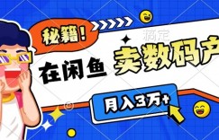 靠在闲鱼卖数码产品月入过W+的最新秘籍0基础教学，新手快速上手