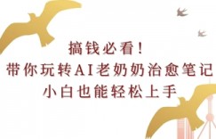 搞钱必看!带你玩转AI老奶奶治愈笔记，小白也能轻松上手!