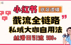 首次揭秘：彻底打通小红书截流思路，全行业全链路打法，当天引爆你的通讯录 私域大咖自用法