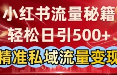 小红书流量秘籍：轻松日引500+精准私域流量变现