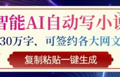 智能AI自动写小说，日更30万字，可签约各大网文平台，复制粘贴一键生成