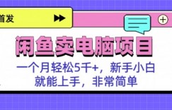 闲鱼卖电脑项目，月入5k，新手小白也能轻松上手